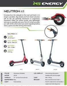 Hulajnoga elektryczna MS Energy Neutron N3 czerwona 3