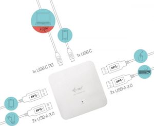 HUB USB I-TEC 1x USB-C  + 4x USB-A 3.0 (C31HUBMETAL4) 2