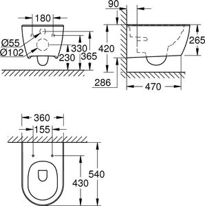 Miska WC Grohe Essence wisząca bez kołnierza PureGuard biała (3957100H) 2