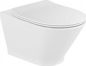 Miska WC Roca Gap Round wisząca Rimless z deską wolnoopadającą slim biała (A34H0N8000) 1
