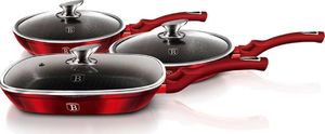 Patelnia Berlinger Haus zestaw Metallic Line Burgundy Edition 20 24 28cm 2