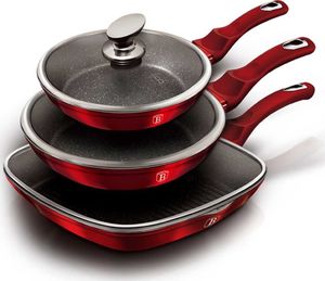 Patelnia Berlinger Haus zestaw Metallic Line Burgundy Edition 20 24 28cm 3