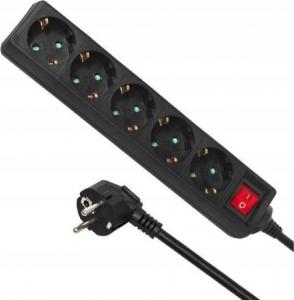 Listwa zasilająca Maclean 5 gniazd 1.4 m czarna (MCE226) 2