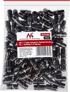 Maclean Gniazdo F-F BECZKA profesjonalna przejście wtyk czarny nikiel Maclean MCTV-904 3