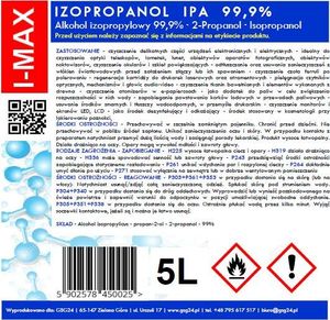 GSG Alkohol izopropylowy Izopropanol IPA I-MAX 99,9% 5L 2