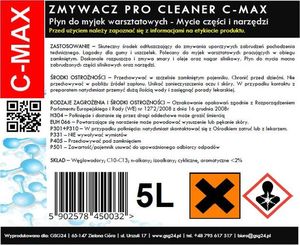 GSG Płyn zmywacz do części i narzędzi do myjki warsztatowej PRO CLEANER C-MAX 5L Płyn zmywacz do myjki warsztatowej PRO CLEANER C-MAX 5L 2