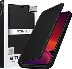 Stilgut STILGUT Book Nappa skórzane etui z klapką do iPhone 11 czarne 6