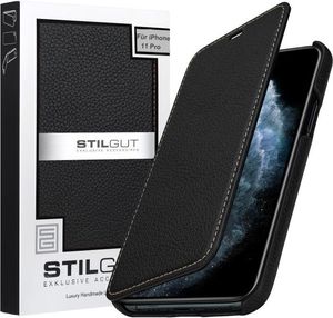 Stilgut STILGUT Book skórzane etui z klapką do iPhone 11 Pro czarne 6