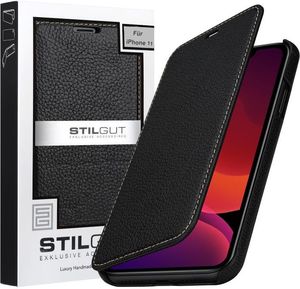 Stilgut STILGUT Book skórzane etui z klapką do iPhone 11 czarne 6