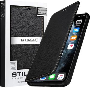 Stilgut STILGUT Book skórzane etui z klapką na iPhone 11 PRO MAX czarne 6
