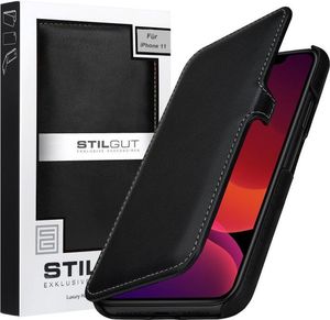 Stilgut STILGUT UltraSlim Book Nappa skórzane etui z klapką do iPhone 11 czarne 6