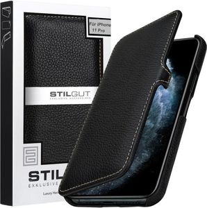 Stilgut STILGUT UltraSlim Book skórzane etui z klapką do iPhone 11 Pro czarne 6