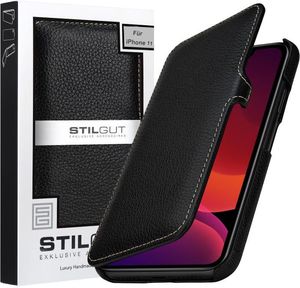 Stilgut STILGUT UltraSlim Book skórzane etui z klapką do iPhone 11 czarne 6