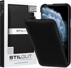 Stilgut STILGUT UltraSlim Flip Nappa skórzane etui z klapką do iPhone 11 Pro czarne 6