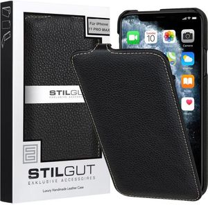 Stilgut STILGUT UltraSlim Flip skórzane etui z klapką na iPhone 11 PRO MAX czarne 6