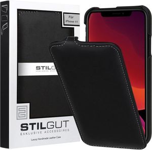 Stilgut STILGUT UltraSlim Nappa skórzane etui z klapką do iPhone 11 czarne 6