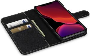 Stilgut STILGUT Wallet Stand Classic skórzane etui z klapką do iPhone 11 czarne 2