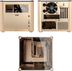 Obudowa Lian Li PC-V359WG microATX - Mini-ITX złota z dwoma oknami (PC-V359WG) 2