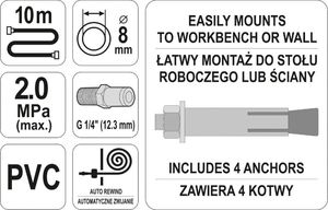 Yato Wąż pneumatyczny na bębnie 10m (YT-24242) 3