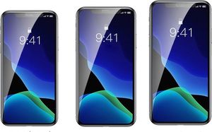 Baseus Baseus 2x szkło na cały ekran Full Screen 0.3mm 9H Anti-bluelight iPhone 11 Pro Max / iPhone XS Max + pozycjoner czarny (SGAPIPH65-WE01) uniwersalny 16