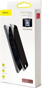Baseus Baseus szkło na cały ekran Full Screen Privacy Anti-Spy z ramką 0.23mm 9H iPhone 8 Plus / iPhone 7 Plus czarny (SGAPIPH8P-ATG01) uniwersalny 18