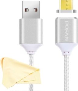 Kabel USB POFAN Kabel Magnetyczny MicroUSB - Srebrny 2