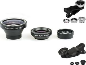 Xrec Obiektyw 3w1 (FISH EYE ; MAKRO ; WIDE ANGEL) do telefonu / smartfona - SREBRNY 1