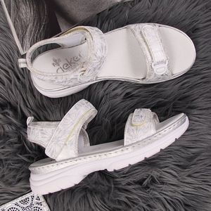 Rieker Sandały damskie sportowe na rzepy białe r. 37 4