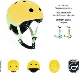 ScootAndRide Kask dla dzieci 1-5 lat Lemon r. XXS-S (96390) 2