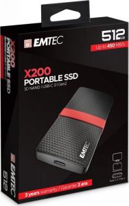 Dysk zewnętrzny SSD Emtec Portable X200 1TB Czarno-czerwony (ECSSD1TX200) 2