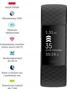 Smartband Fitbit Charge 4 Czarny 7