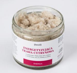 Iossi Cukrowy peeling do ciała Energetyzująca Trawa Cytrynowa z różową solą himalajską 250ml 3