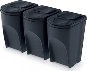 Kosz na śmieci Prosperplast Sortibox do segregacji 3 x 35L czarny (IKWB35S3-S433) 1