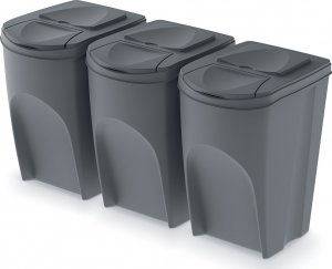 Kosz na śmieci Prosperplast Sortibox do segregacji 3 x 35L szary (IKWB35S3-405U) 1