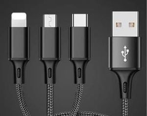 Kabel USB Hertz KK21I KABEL 3W1 MICRO USB/ USB-C APPLE 3A 1,2M uniwersalny 3