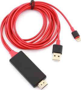 Kabel USB Hertz USB-A - HDMI 2 m Czerwony (2627-uniw) 1