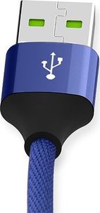 Kabel USB Somostel USB-A - USB-C + microUSB + Lightning 1.2 m Niebieski (25718) 4