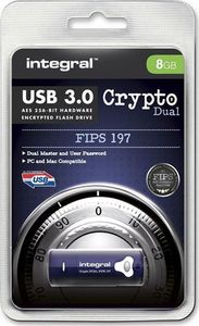 Pendrive Integral PENDRIVE INTEGRAL 8GB SZYFROWANY USB 3.0 FIPS197 INFD8GCRYDL3.0197 1