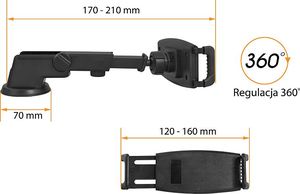 Uchwyt LTC do tabletu samochodowy zaciskowy czarny (LXMF101) 2
