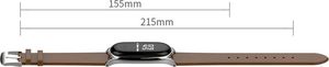 Pasek skórzany do Xiaomi Mi Band 3/4 - Red-Silver uniwersalny 2