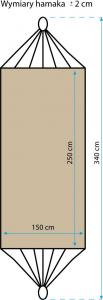 Royokamp  Hamak Classic XXL 2 osobowy 250x150cm brązowy 3