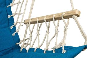 Royokamp  Hamak Fotel brazylijski 100x60 cm z wszytą poduszką i podłokietnikami niebieski 2