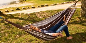 Royokamp  Hamak ogrodowy 2 osobowy Luxe XXL 250x150cm brązowy 6