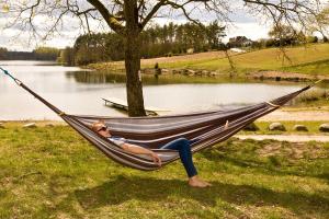 Royokamp  Hamak ogrodowy 2 osobowy Luxe XXL 250x150cm brązowy 7