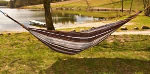 Royokamp  Hamak ogrodowy 2 osobowy Luxe XXL 250x150cm brązowy 9