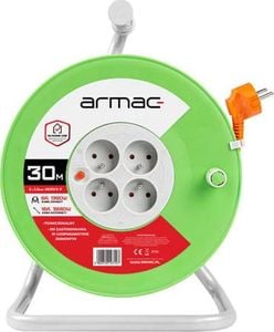Armac PRZEDŁUŻACZ BĘBNOWY 30M 4X2P+Z, 16A, 3680W, PRZEWÓD 3X1.5MM H05VV-F ARMAC 2
