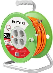 Armac PRZEDŁUŻACZ BĘBNOWY 30M 4X2P+Z, 16A, 3680W, PRZEWÓD 3X1.5MM H05VV-F ARMAC 3