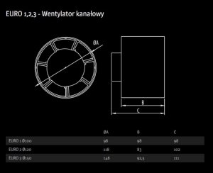 Dospel Wentylator kanałowy Dospel Euro 1 100mm 007-0051 7
