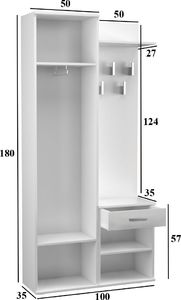 Topeshop GARDEROBA DUO SZAFA LUSTRO WIESZAK DĄB SONOMA 3