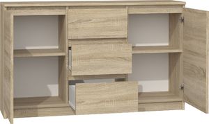 Topeshop KOMODA 2D3S 120CM DĄB SONOMA 3 SZUFLADY 2 DRZWI SALON 2